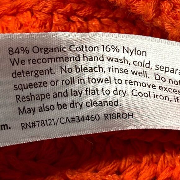 EILEEN FISHER Sweater Organic Cotton Shaker Knit Pullover Long Sleeve Orange 1X - Picture 9 of 9